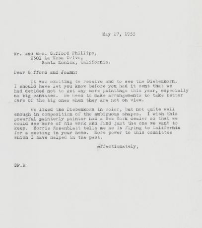 Letter from Duncan Phillips to Mr. and Mrs. Gifford Phillips
